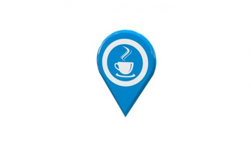 Videohive - Coffee Cafe 3D Map Location Pin Light Blue - 41949752