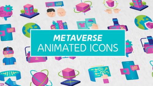 Videohive - The Metaverse Modern Flat Animated Icons - Mogrt - 41902103
