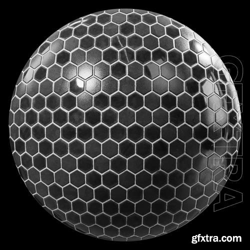 Tiles Onyx Opalo Hexagonal Black 001