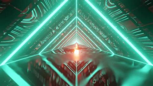 Videohive - Space Travel Tunnel Vj Loop Triangle Background HD - 42164892