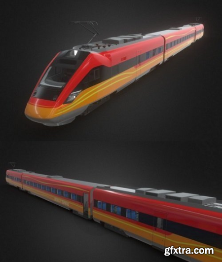 Intercity Train 3D Model