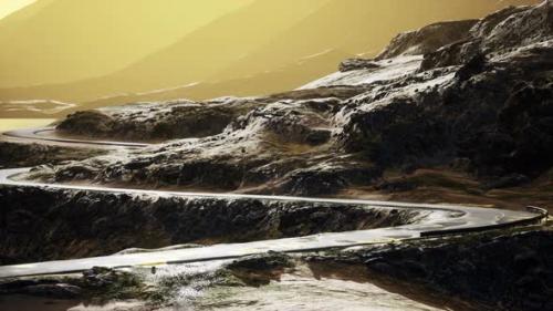 Videohive - Empty Winding Road Through the Valleys and Hills - 42557920