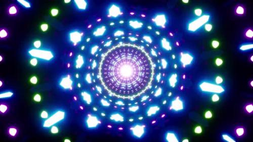 Videohive - Shiny Geometric Neon Light Vj Background - 42712783
