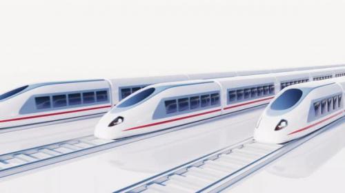 Videohive - White high speed railway bullet train - 42767230