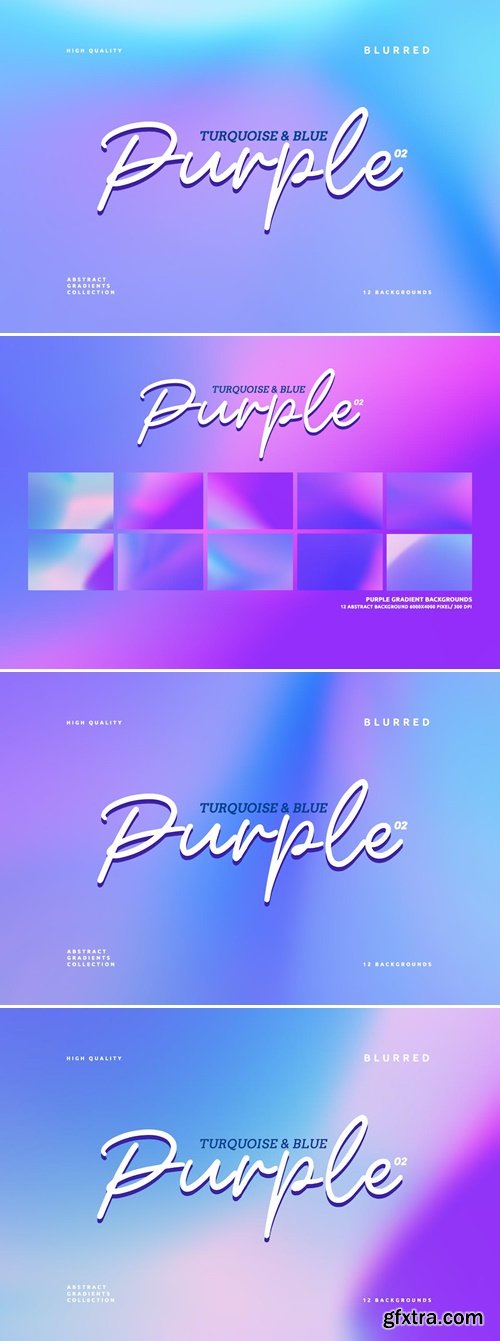 Turquoise Blue Purple Gradient Backgrounds Vol2 VR4N522