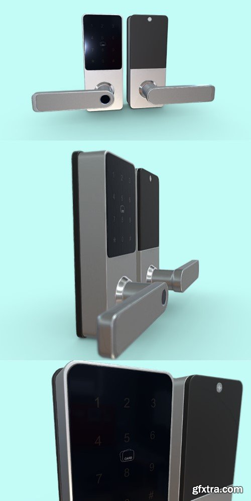 Biometric Digital Door Lock VR / AR / low-poly