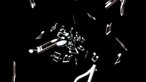 Videohive - Falling Musical Notes, Loopable - 43334433