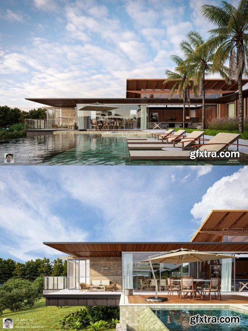 Pool House Exterior By Le Anh Tu
