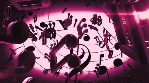 Videohive - Pink Musical Notes Animation Loop - 43373320
