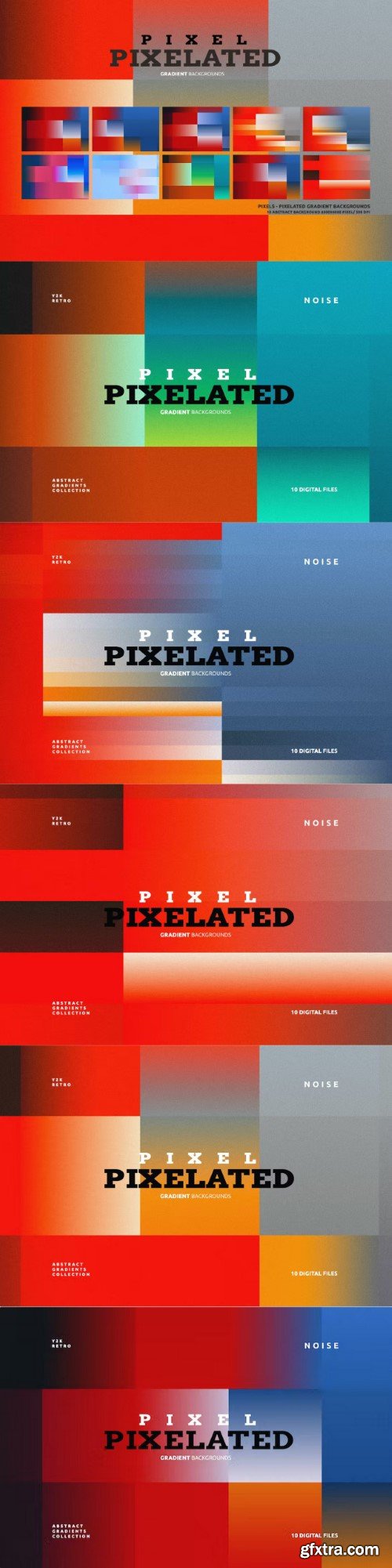 Pixels/ Pixelated Gradient Backgrounds 02