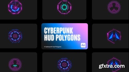 Videohive Cyberpunk HUD Polygons for After Effects 43720097