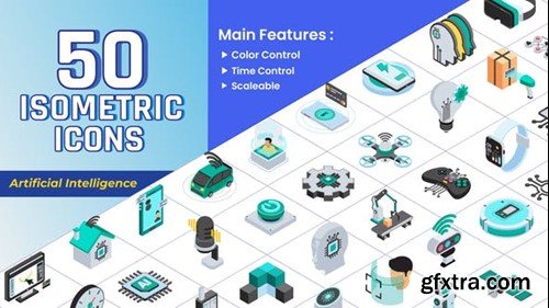 Videohive Isometric Icons - Artificial Intelligence 43808865
