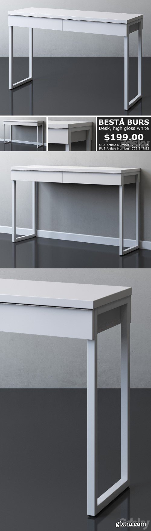 IKEA BESTA BURS Desk | Vray