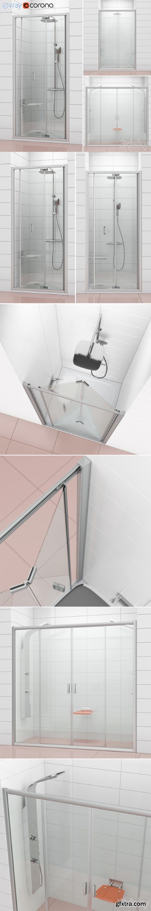 Shower doors Ravak | Blix | Vray+Corona