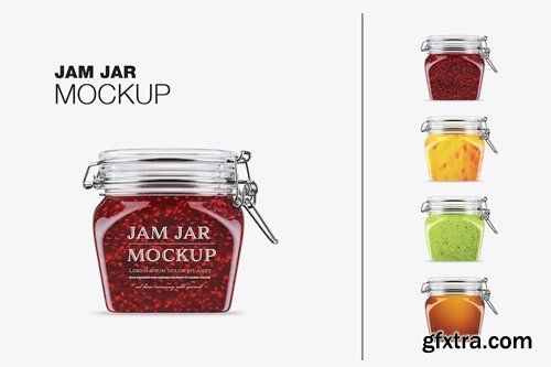 Raspberry Jam Jar Mockup E5N8ZPD