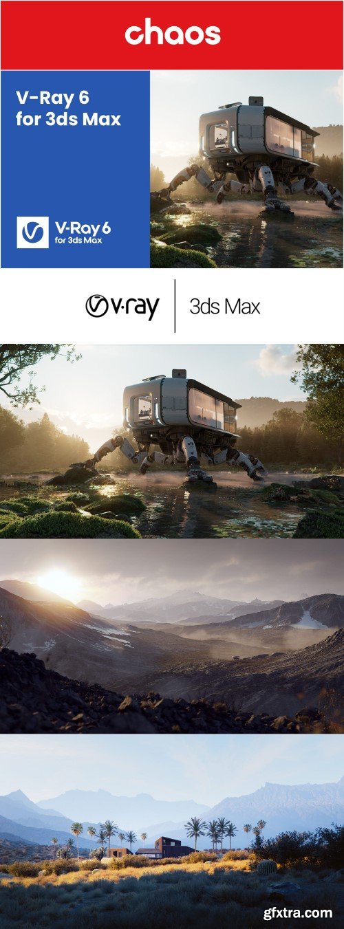 Chaos V-Ray 6 update 2 (6.20.03 build 32397) Scatter 4.0 (build 4.0.0.22310) for 3ds Max 2018 – 2024 Win x64