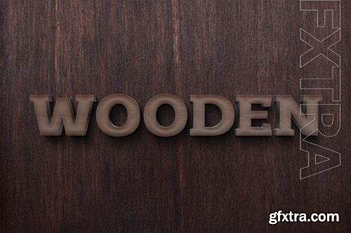 PSD wooden 3d text effect