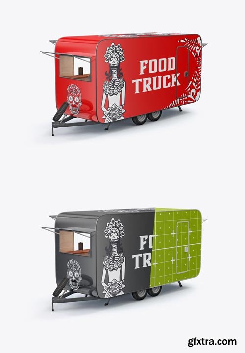 Caravan Food Truck Mockup 593979973