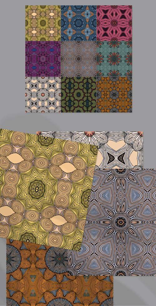 Seamless Pattern Collection with Ethic Mandala Motif 595613294