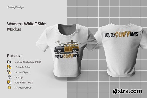 Women\'s White T-Shirt Mockup 3FHCATQ