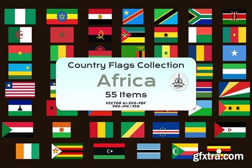 Country Flags Collection. Africa Flags Icons BR9DX6G