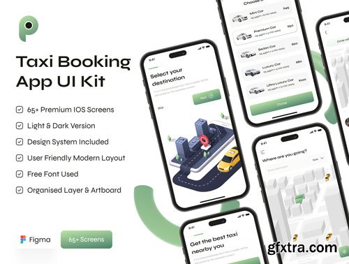 Taxi Booking App UI Kit Ui8.net