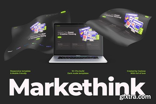 Markethink - Dark Mode Digital Marketing Agency Elementor Template Kit TBNUH6J