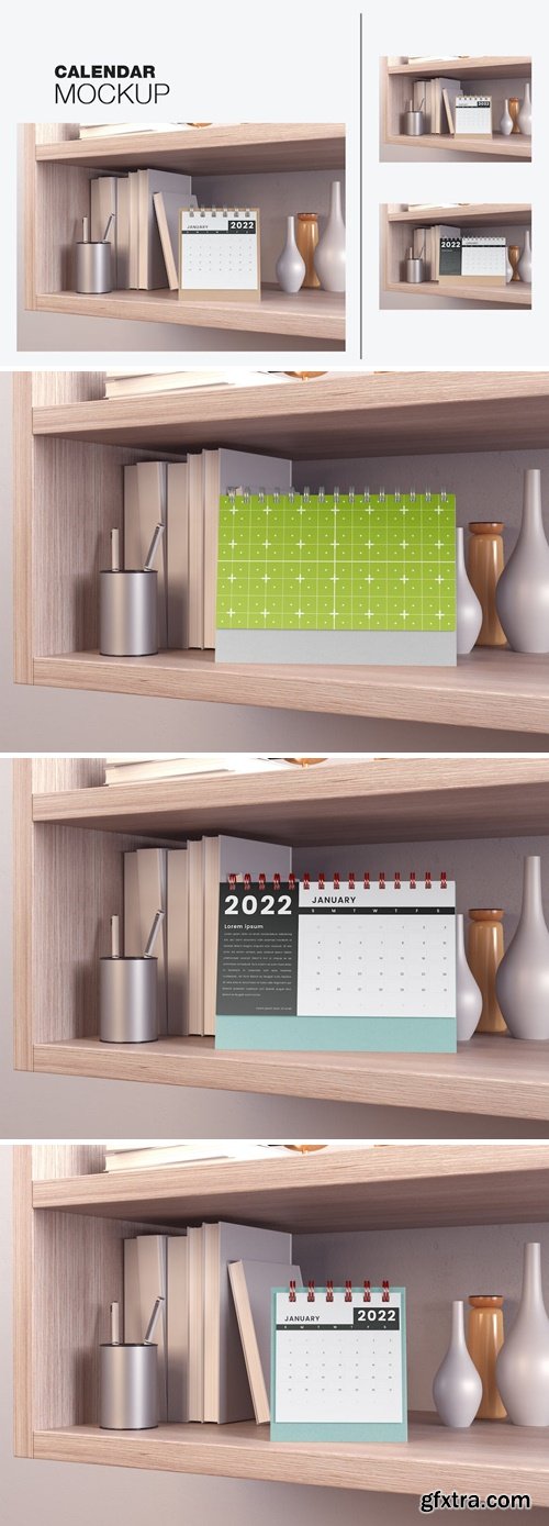Set Desk Calendars Mockup BMUQYEX