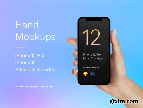 2 Hands Mockups iPhone 12 Pro & iPhone 12 Ui8.net