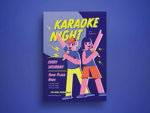 Purple Karaoke Night Flyer Layout 580581113