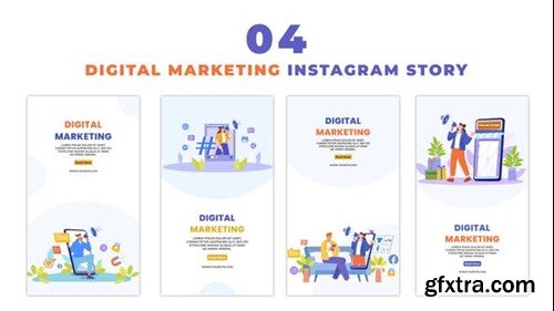Videohive Digital Marketing Flat Character Instagram Story 47393523