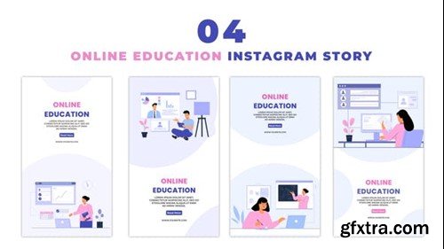 Videohive Online Education Flat Character Instagram Story 47394319