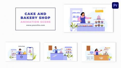 Videohive - Cake and Bakery Shop 2D Character Animation Scene - 47355084