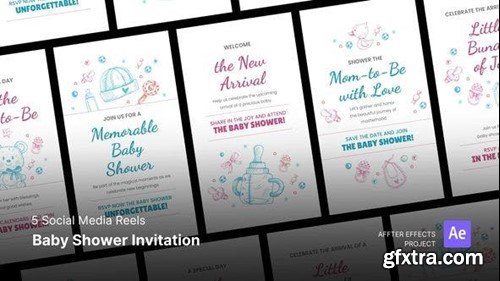 Videohive Social Media Reels - Baby Shower Invitation After Effects Template 47405228
