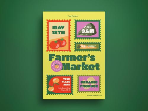 Yellow Retro Farmer Market Flyer Layout 571159082