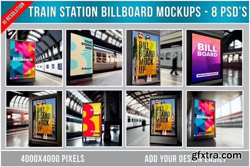 Train Station Billboard Mockups GT34VNH