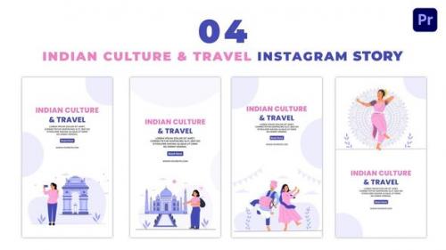 Videohive - Indian Culture and Tour Places Flat Vector Instagram Story - 47453578