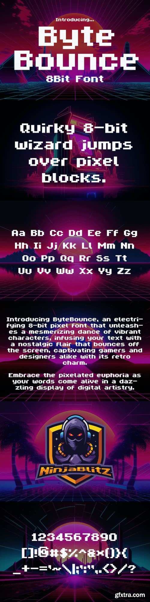 ByteBounce - 8Bit Pixel Font