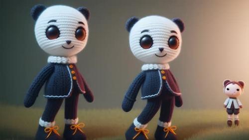 Videohive - Knitted soft toy, created using artificial intelligence. 001 - 47520907