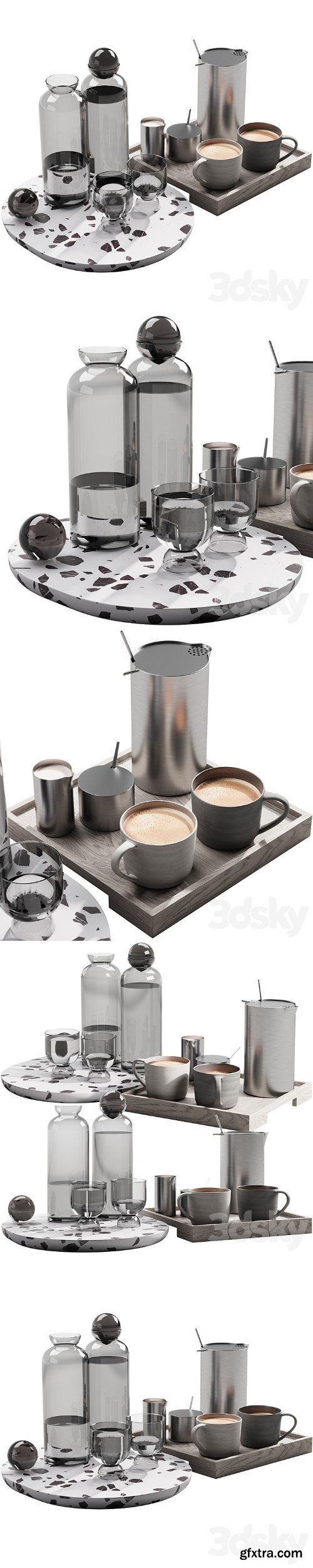 128 eat and drinks decor set 02 coffee and water kit 02