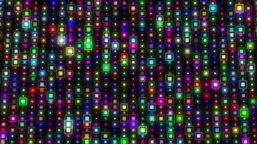 Videohive - Small Squares Box Animation Background, Neon Small Squares Animation High Tech Background. - 47574973