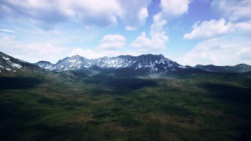Videohive - Sunny Landscape with Views of Snowcapped Mountains and Meadow - 47581466