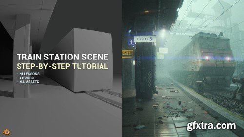 Blender Beginner Workflow For Cinematic Art - Train station