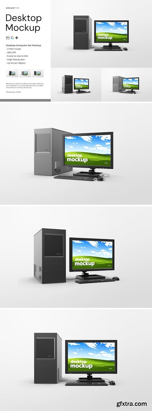 Desktop Computer Set Mockup 66FJFKM