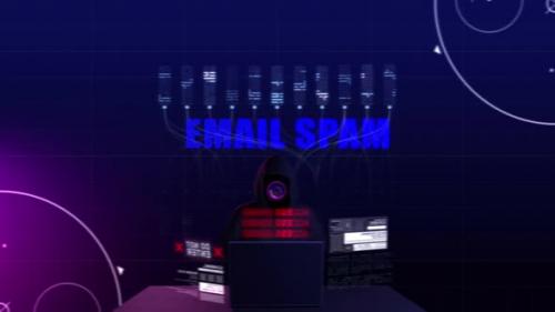 Videohive - Anonymous Hacker Ready For Attack And Email Spam Text - 47617065