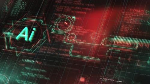Videohive - Animated Infographic Of Artificial Intelligence In Digital Space - 47647606