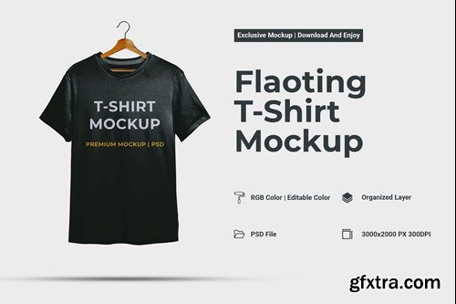 Flaoting T-Shirt Mockup BK3UPEW