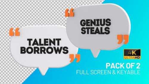 Videohive - Talent Borrows Genius Steals speech bubble - 47932661