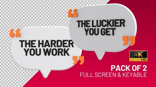 Videohive - The Harder You Work The Luckier You Get speech bubble - 47932662