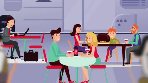 Videohive - People Are Having Lunch In A Restaurant - 47955586